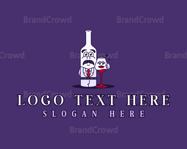 Wine Bottle Glass Logo