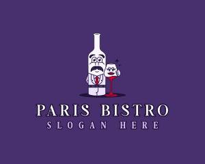 Wine Bottle Glass logo design