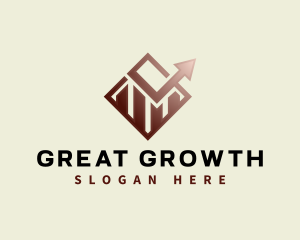 Arrow Graph Growth logo design