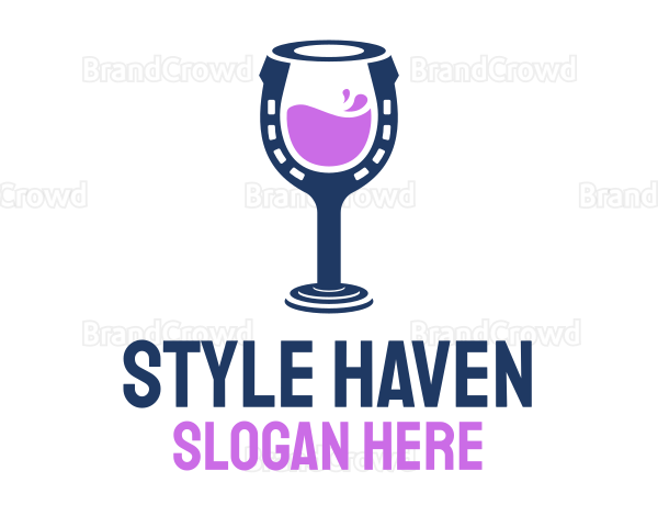 Horseshoe Wine Drink Logo