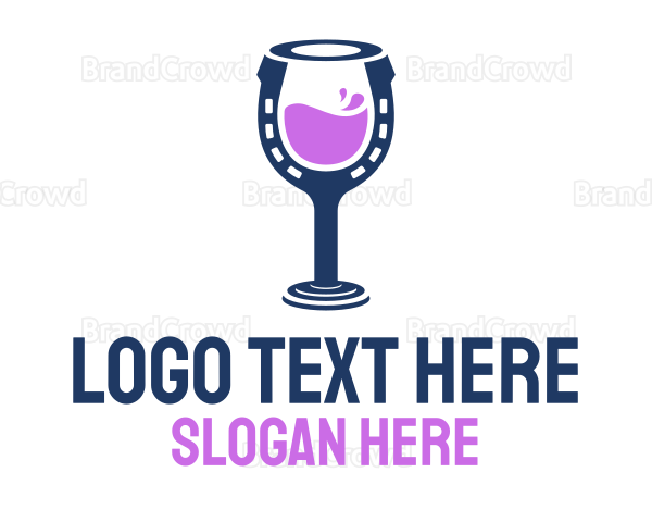 Horseshoe Wine Drink Logo