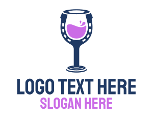 Glass - Horseshoe Wine Drink logo design