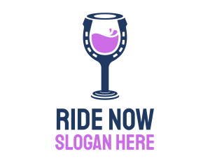 Horseshoe Wine Drink  logo design