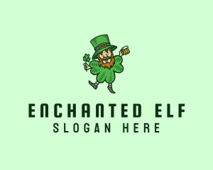 Elf - Lucky Leprechaun Shamrock logo design