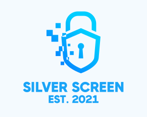 Networking - Pixelated Security Shield logo design
