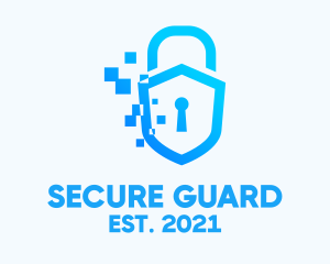 Security - Pixelated Security Shield logo design