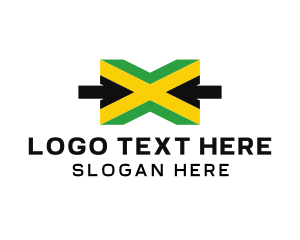 Alphabet - Jamaican Flag Letter X logo design