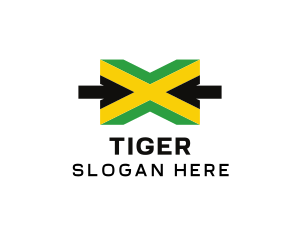 Jamaican Flag Letter X Logo