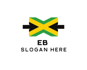 Destination - Jamaican Flag Letter X logo design