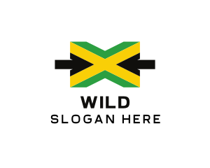 Uk Flag - Jamaican Flag Letter X logo design