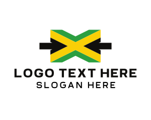 Country - Jamaican Flag Letter X logo design
