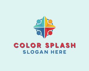 Colorful Community People Charity  logo design