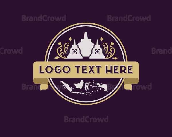 Borobudur Indonesia Landmark Logo