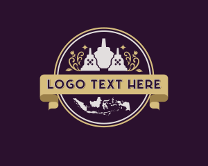 Borobudur - Borobudur Indonesia Landmark logo design