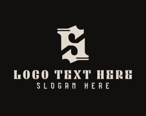Tattoo Studio - Gothic Studio Letter S logo design