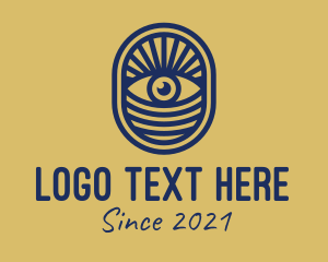 Optic - Blue Mayan Eye logo design