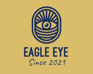 Blue Mayan Eye  logo design