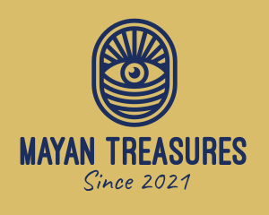 Mayan - Blue Mayan Eye logo design