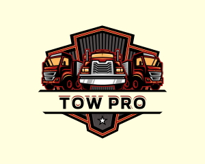 Tow - Trailer Truck Cargo logo design