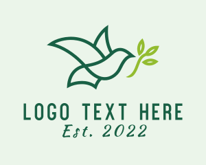 Church - Nature Dove Plant logo design