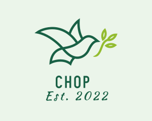 Green - Nature Dove Plant logo design