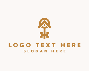 Hostel - Residential House Key logo design