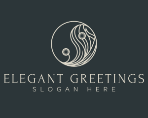 Elegant Dandelion Yin Yang logo design