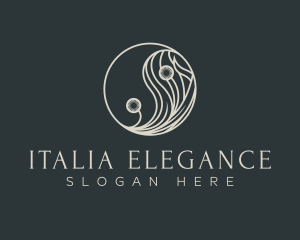 Elegant Dandelion Yin Yang logo design