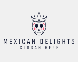 Crown Sugar Skull logo design