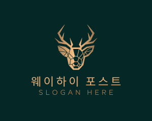 Luxury Geometric Stag logo design