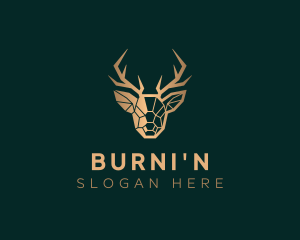 Luxury Geometric Stag logo design