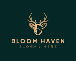 Luxury Geometric Stag logo design