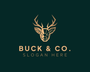 Buck - Luxury Geometric Stag logo design