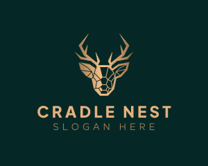 Luxury Geometric Stag logo design