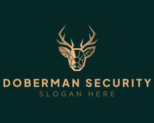 Luxury Geometric Stag logo design