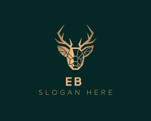 Antler - Luxury Geometric Stag logo design