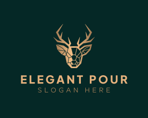 Luxury Geometric Stag logo design