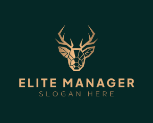 Luxury Geometric Stag logo design