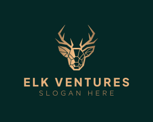 Elk - Luxury Geometric Stag logo design