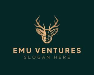 Luxury Geometric Stag logo design