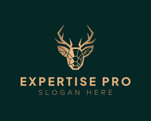 Luxury Geometric Stag logo design