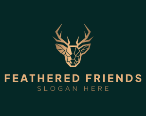 Luxury Geometric Stag logo design