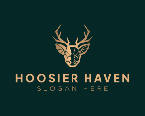 Luxury Geometric Stag logo design