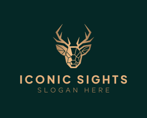 Luxury Geometric Stag logo design