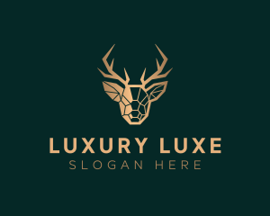 Luxury Geometric Stag logo design