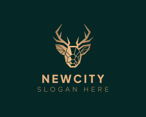 Luxury Geometric Stag logo design