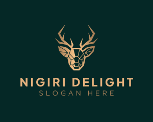 Luxury Geometric Stag logo design