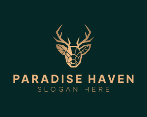 Luxury Geometric Stag logo design