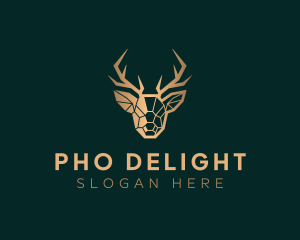 Luxury Geometric Stag logo design