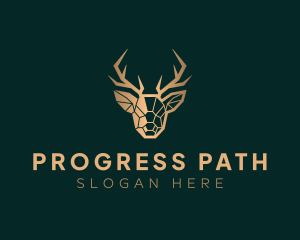 Luxury Geometric Stag logo design